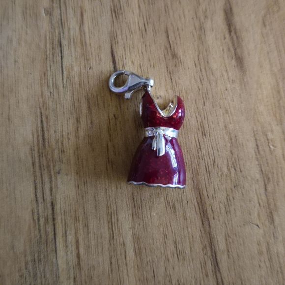 Thomas Sabo Jewelry - Rare Vintage Thomas Sabo Sterling Silver & Red Glittee Enamel Dress Charm